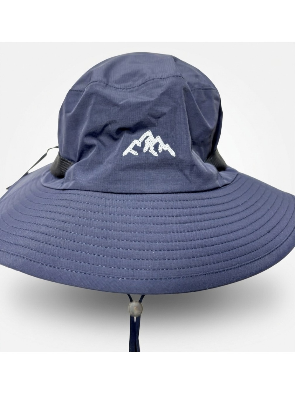 XXL Navy Water Resistant Bucket Hat UPF50 Adjustable Chin Strap Sun Protection